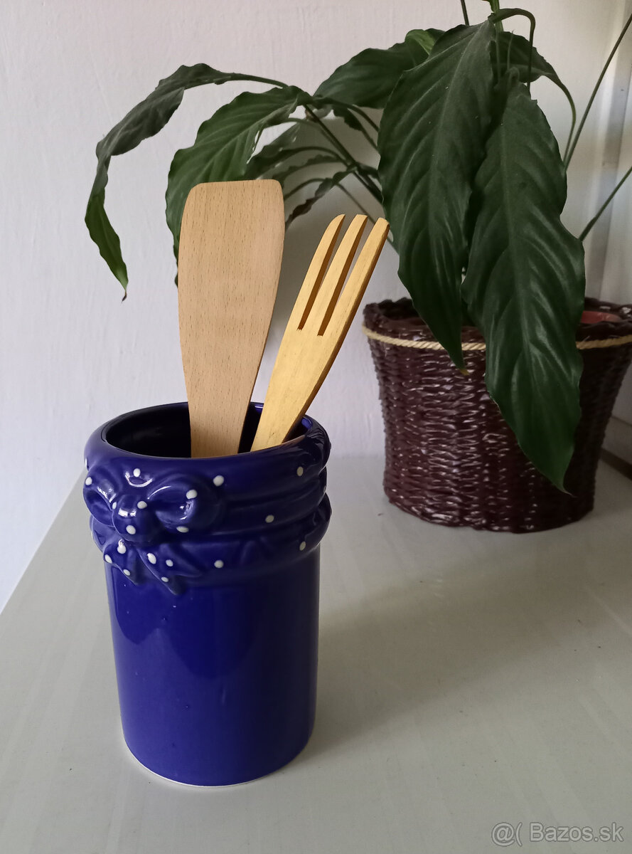 ručne maľovaná keramika modrá - 4