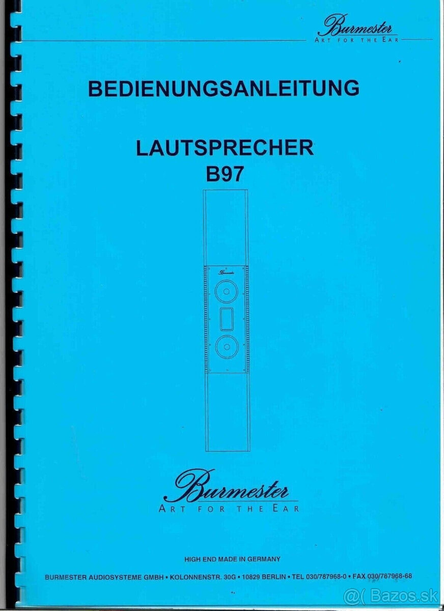 Reproduktor Burmester Reference Line B97 + subwoofer S8 s or - 4