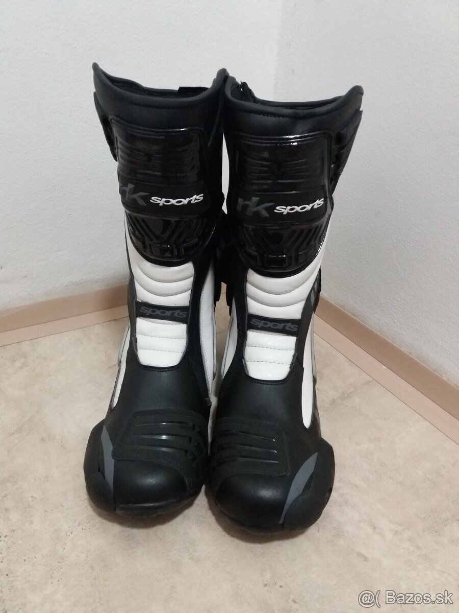 Moto Kožené Čižmy Sports White - 4