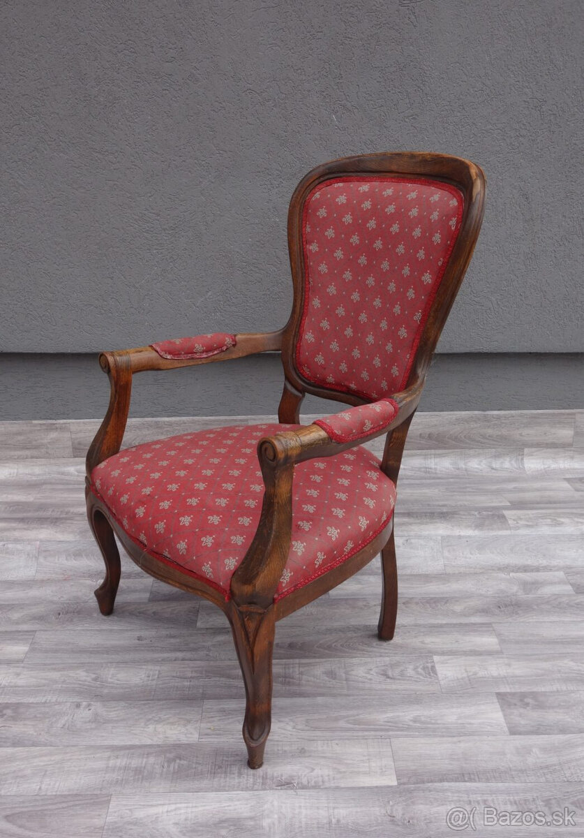 Kreslo starožitné vzorované. - 4