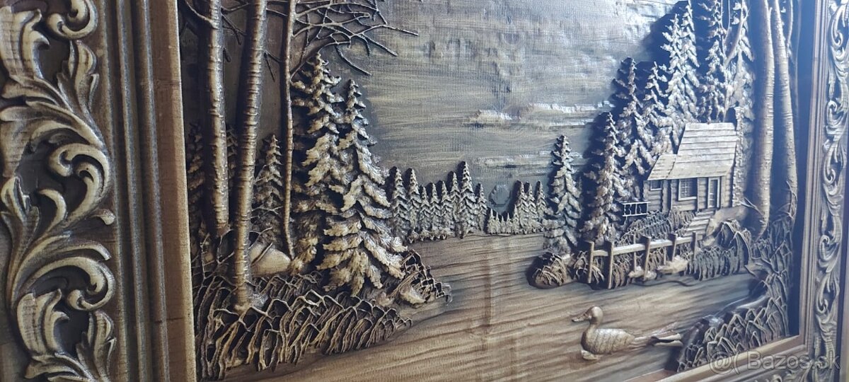 Drevený obraz Poľovnicke motivy 90×68cmhr.4 cm - 4