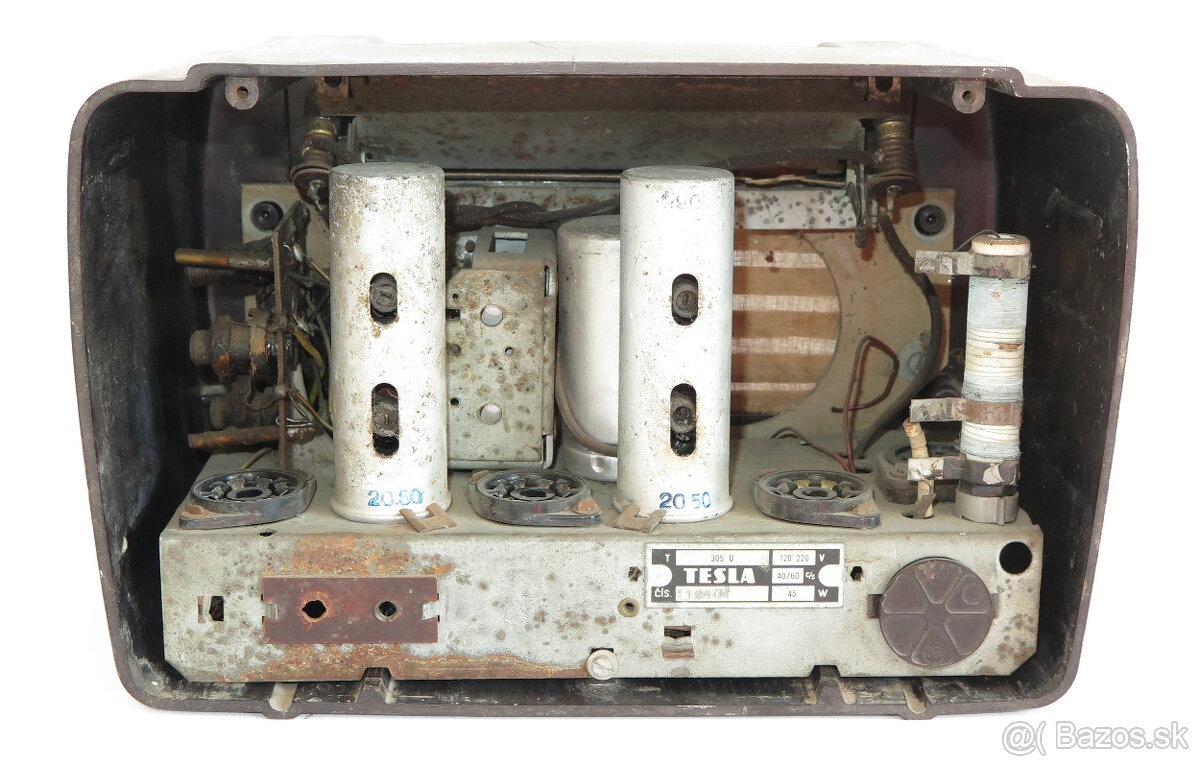 Elektrónkové bakelitové rádio Tesla Talisman 305U - 4