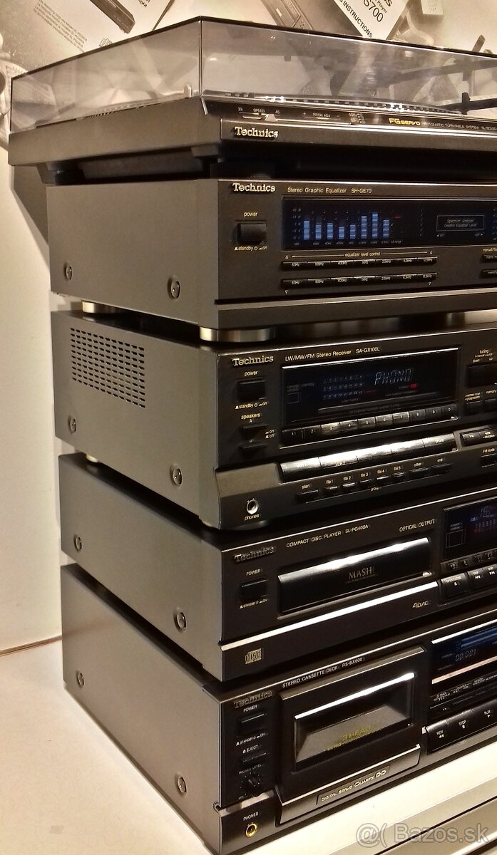 Zostava TECHNICS gramofon, equalizer, receiver, CD, deck B03 - 4