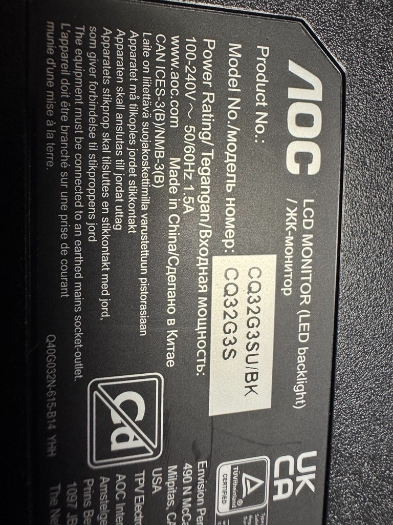 LCD monitor AOC CQ32G3S diely - 4