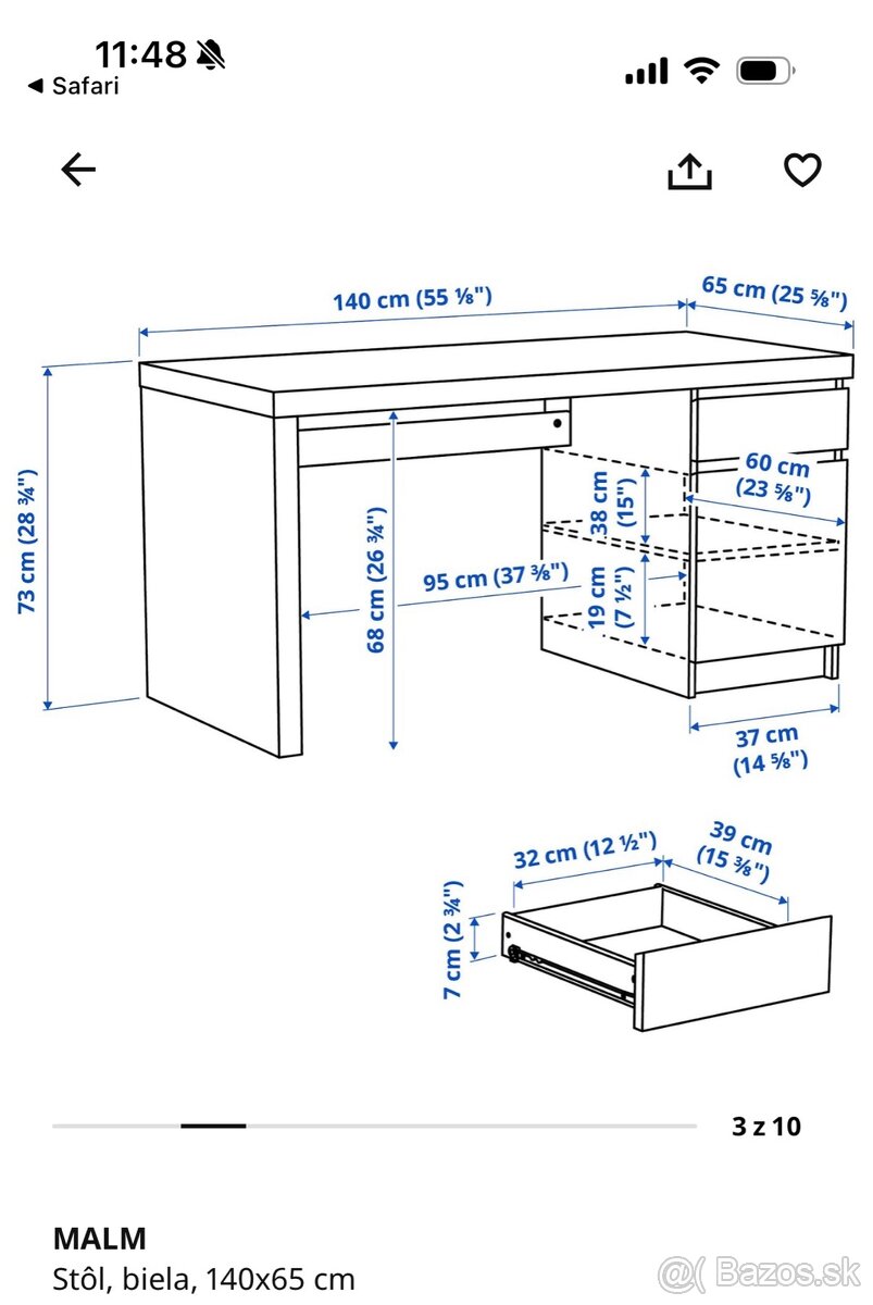 Pracovny stol Ikea Malm - 4