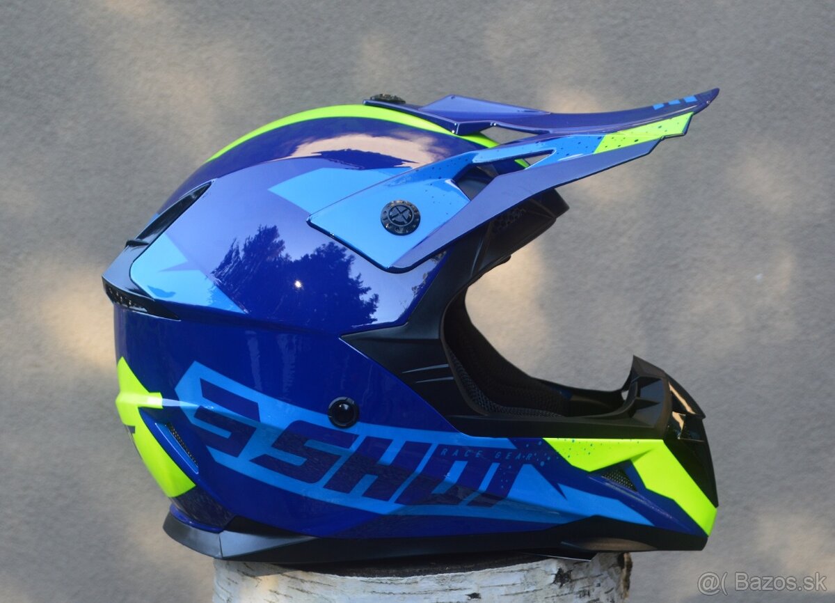 MX prilba helma shot modro žltá neon - 4