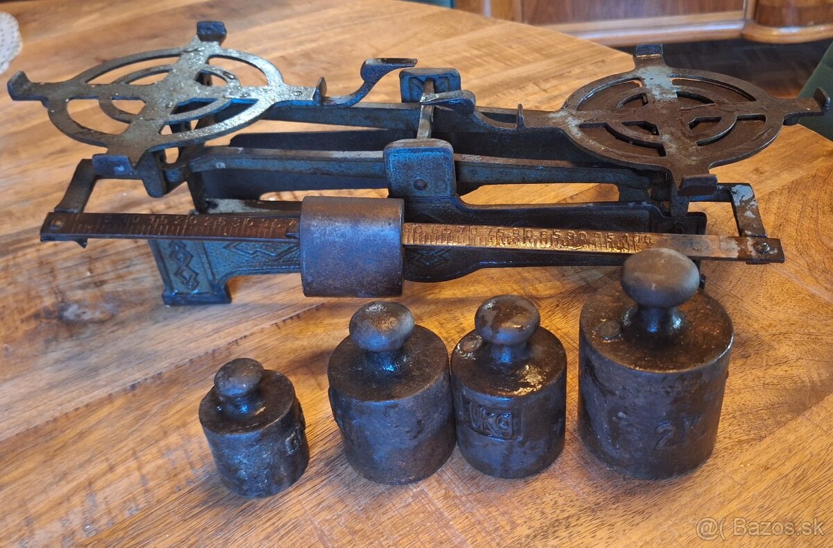 Starožitná váha plus 4 zavažia - 4