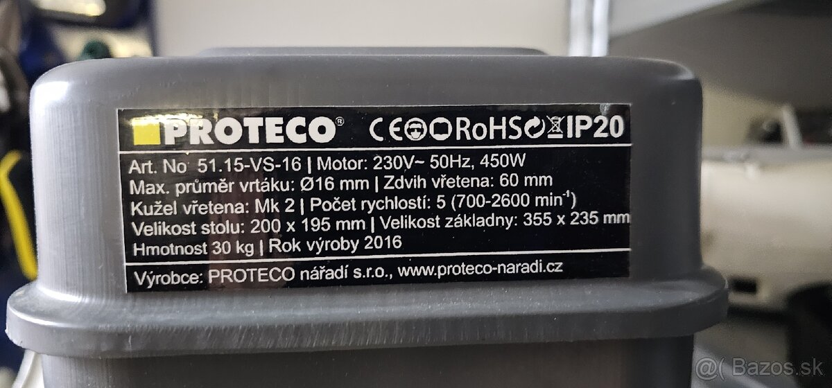 Stolová vŕtačka Proteco. - 4