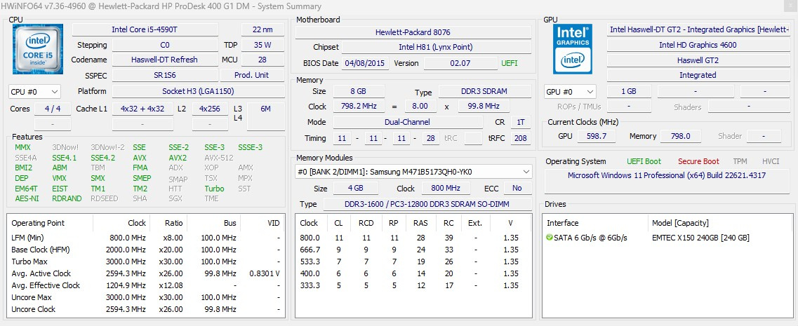 HP ProDesk 400 G1 DM (i5) - 4