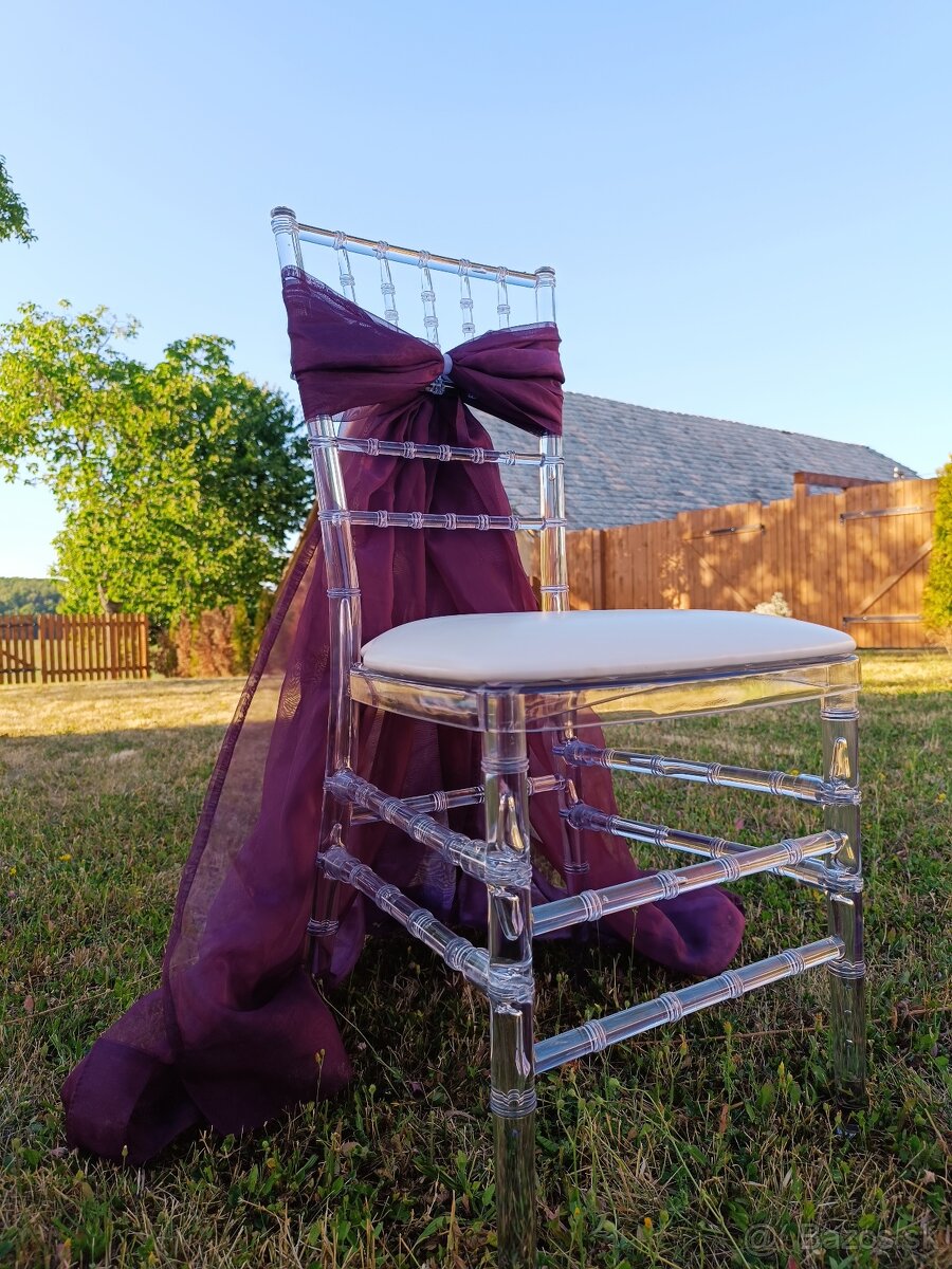 Chiavari stoličky transparentné / biele - 4