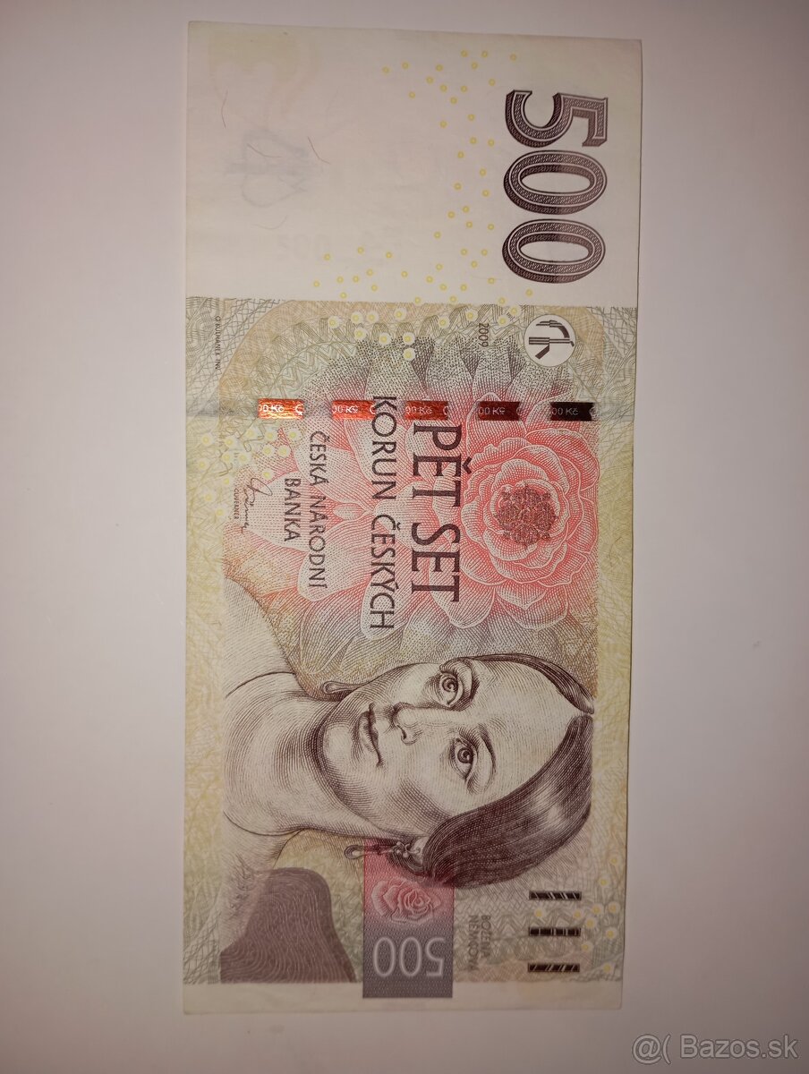 BANKOVKA 500 KČ, VZÁCNĚJŠÍ SÉRIE R, PĚKNÉ ČÍSLO - 4