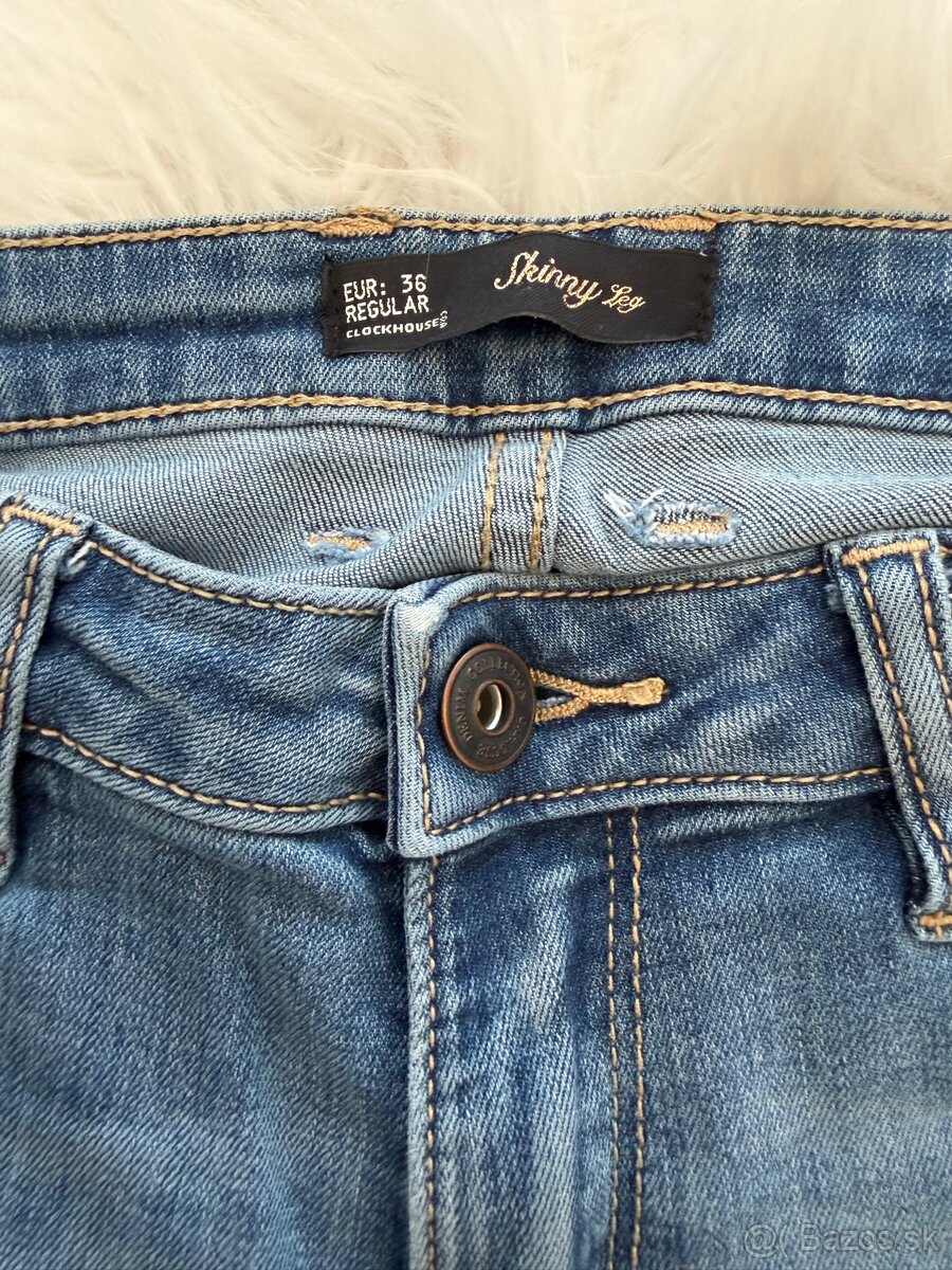 Dámske modré jeans, clockhouse, 36 - 4