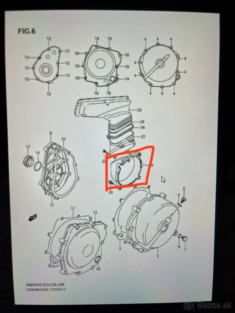 Filter CVT + kryt CVT Suzuki Burgman 650 - 4