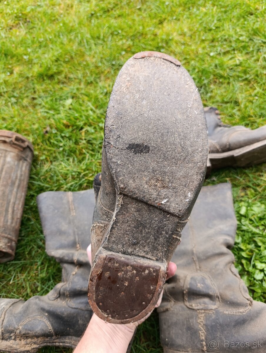staré nemecké boty,čižmy,holenice Wehrmacht - 4