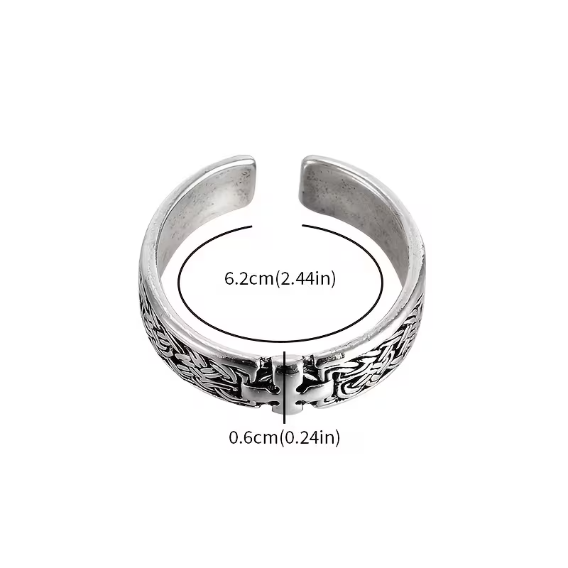 Vintage prsteň s keltským uzlom a krížom - 4