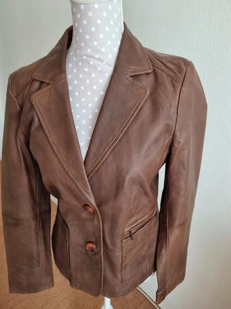 nové hnedé kožené sako Comma v. 38 - 4