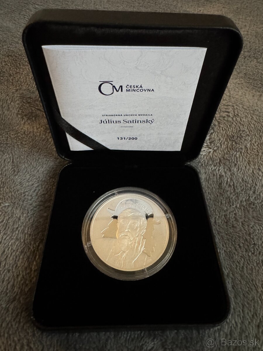 Strieborná uncová medaila L&S Július Satinský proof - 4