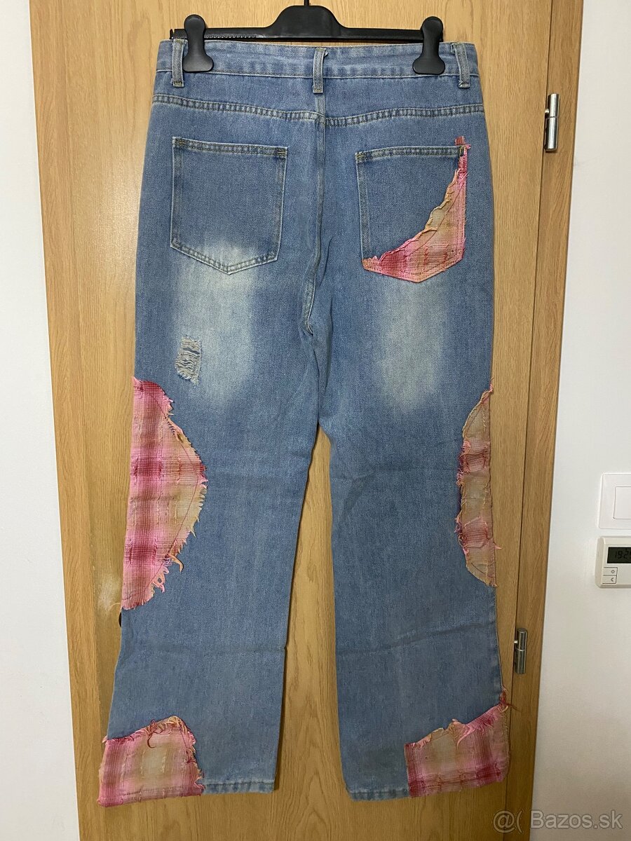 Panske rifle y2k patchwork jeans alternative - 4