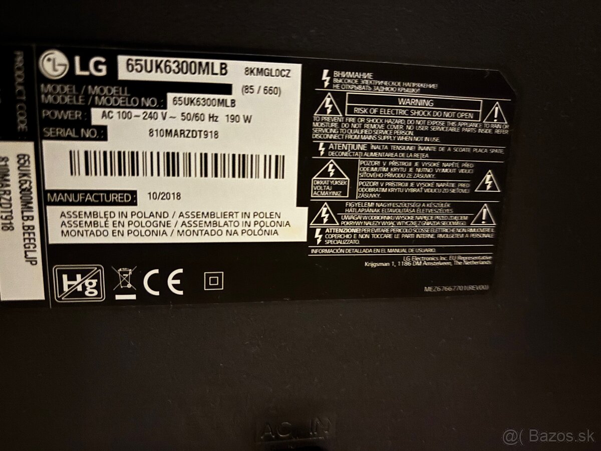 Predám LED smart LG televízor 65”. - 4
