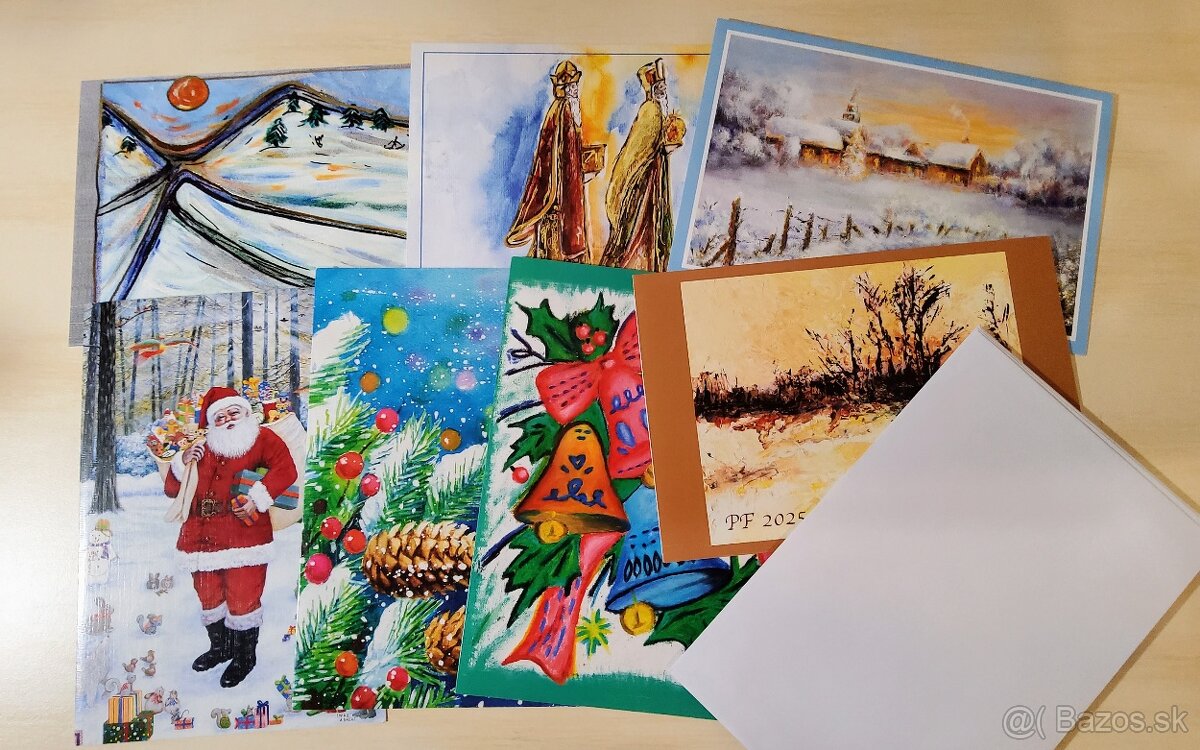 Vianocné pozdravy +obálky 5x 7 kusov - 4