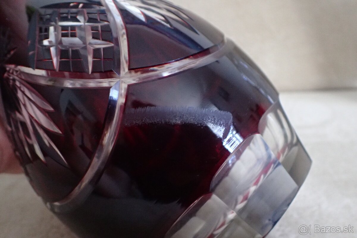 Rubínové sklo váza 34cm - 4