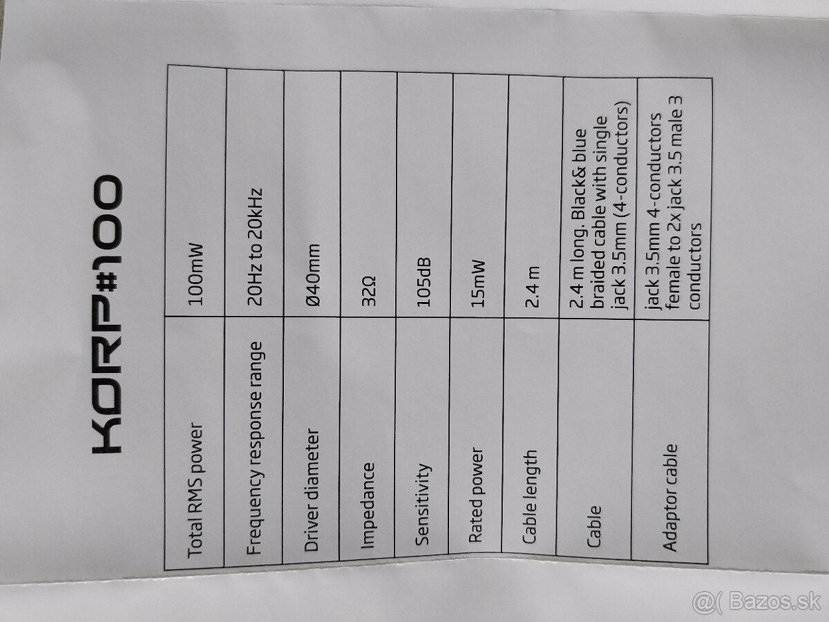 Slúchadlá Korp#100 - 4