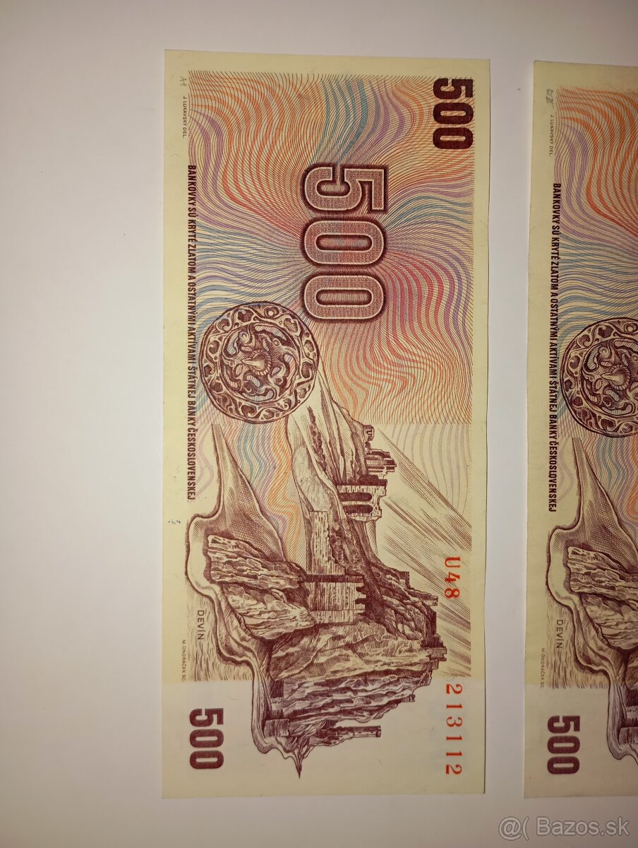 BANKOVKY 500 KČS 1973, SÉRIE Z a U, PĚKNÉ STAVY - 4