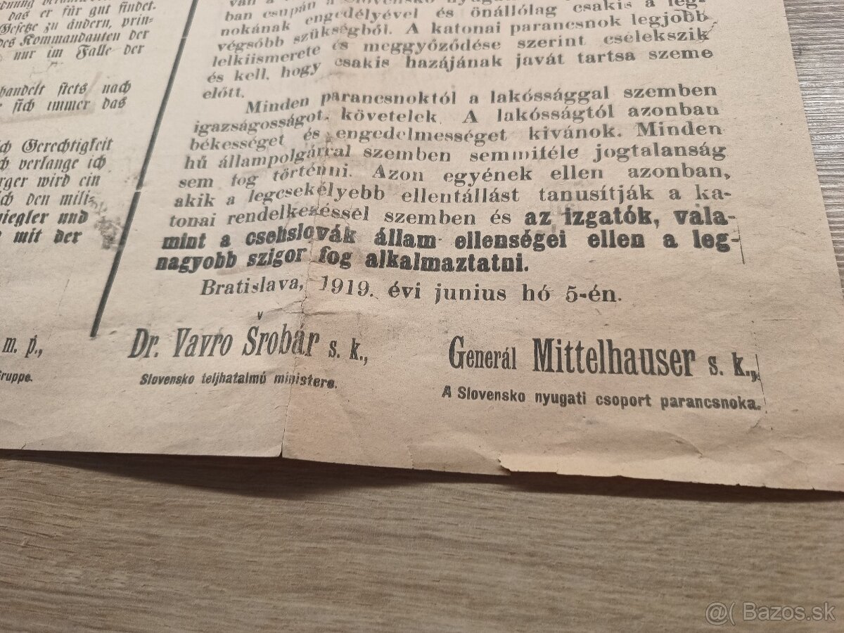 plagát Vojenská diktatúra na Slovensku 1919 - 4