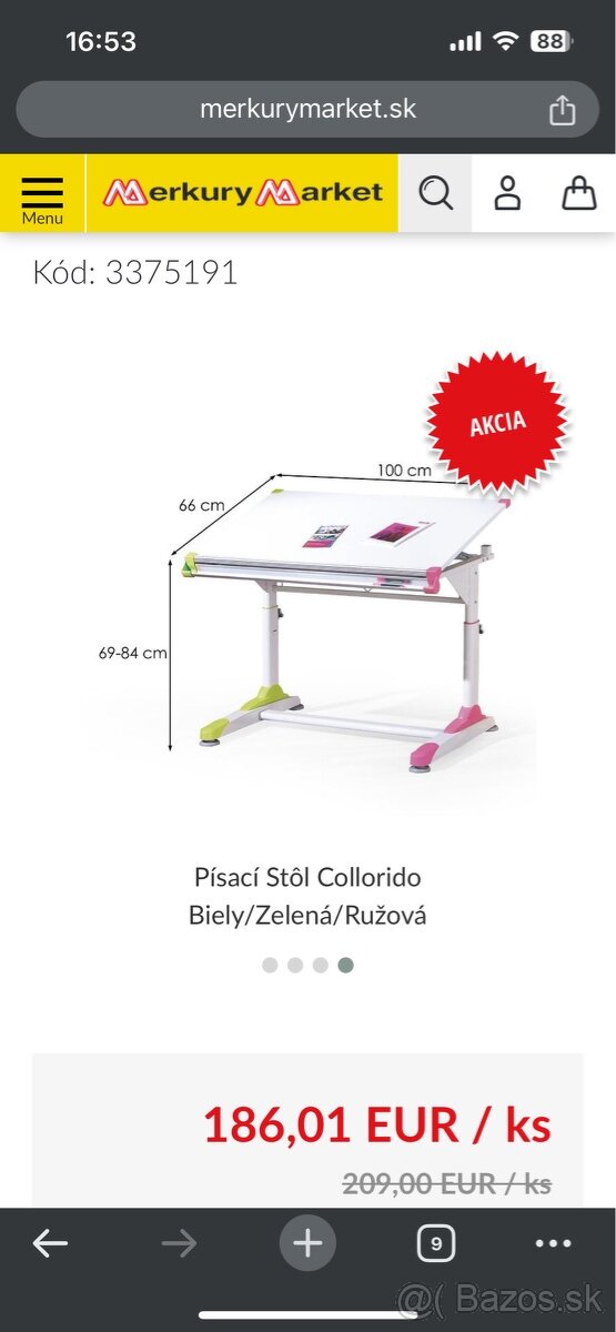 Nastaviteľný písací stôl Colorido +detská rastúca stolička - 4