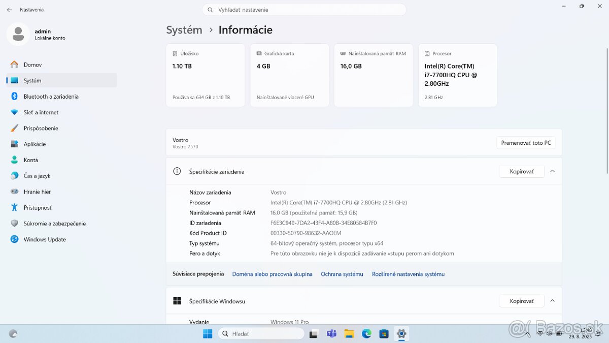 Herny notebook Dell Vostro 7570 - 4