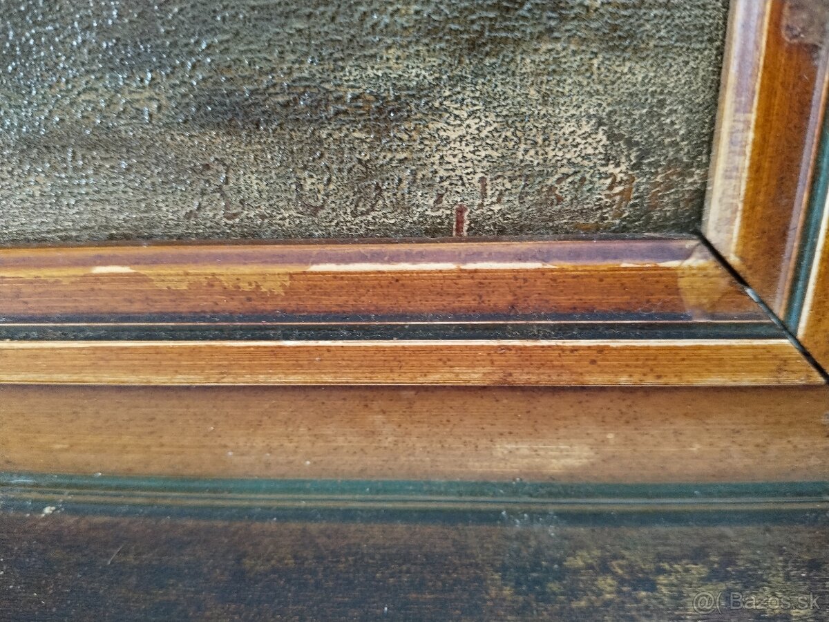 Kostel na kopci je olej na kartonu 82x62 cm - 4