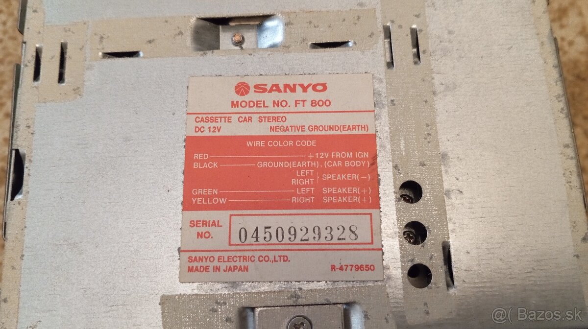 Kazetový prehrávač do auta Sanyo FT 800 - 4