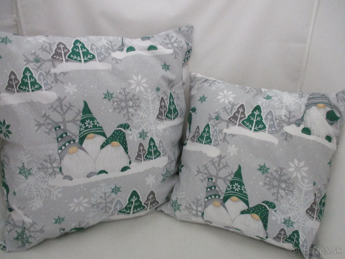 Vianočná obliečka so škriatkom,v zelenom,dve veľkosti - 4