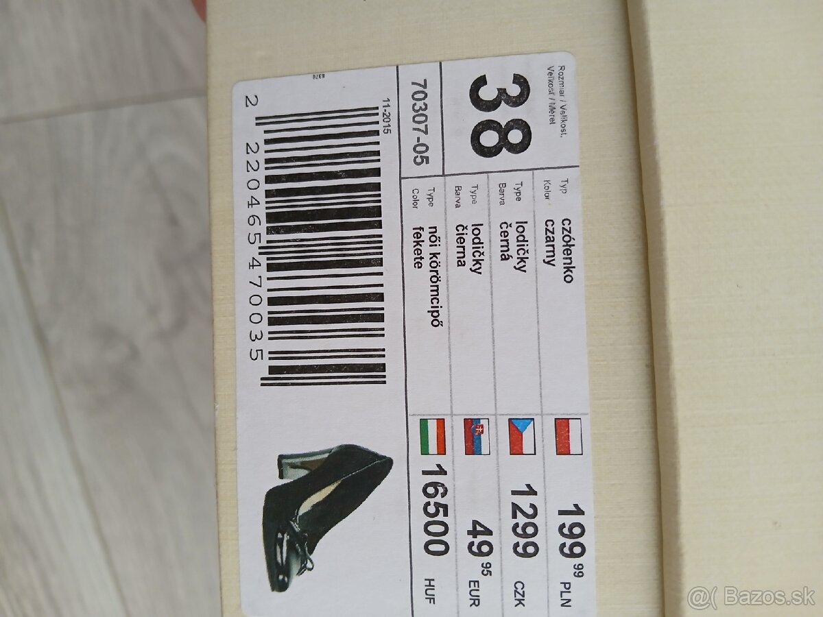 Čierne lodičky veľkosť 38 - 4