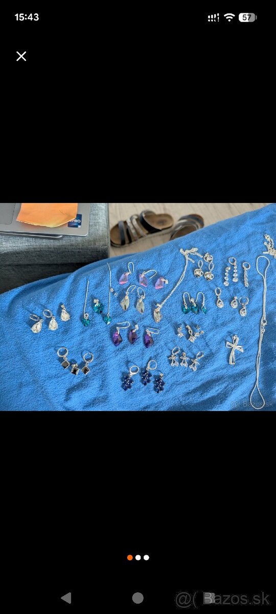 Strieborne nausnice,privesok retiazka - 4