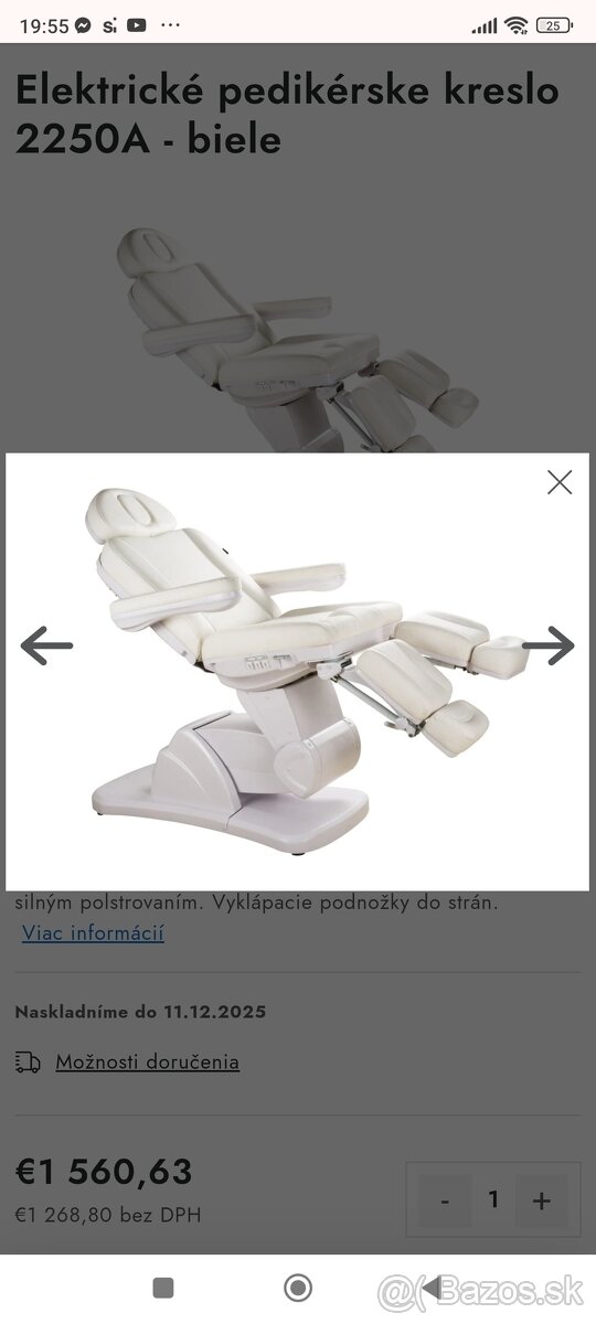 Elektrické pedikerske kozmetické masážne kreslo - 4