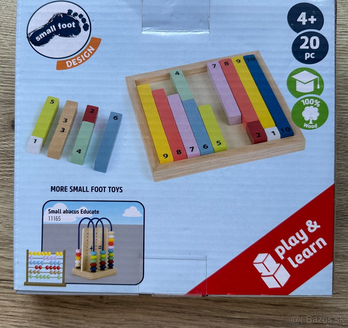 NOVÁ Drevená vzdelávacia hračka Small Foot Číselné kocky - 4