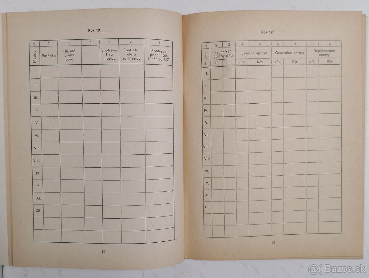 Traktorový denník nevyplnený - 4