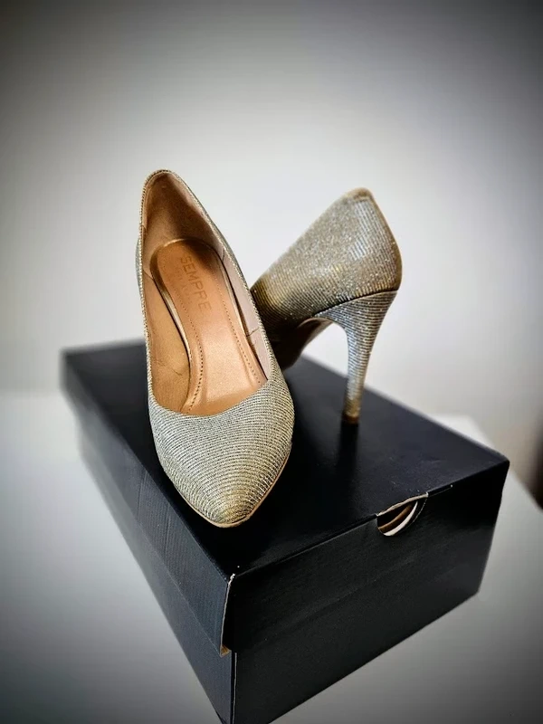 Spoločenské lodičky strieborno-zlaté - 4