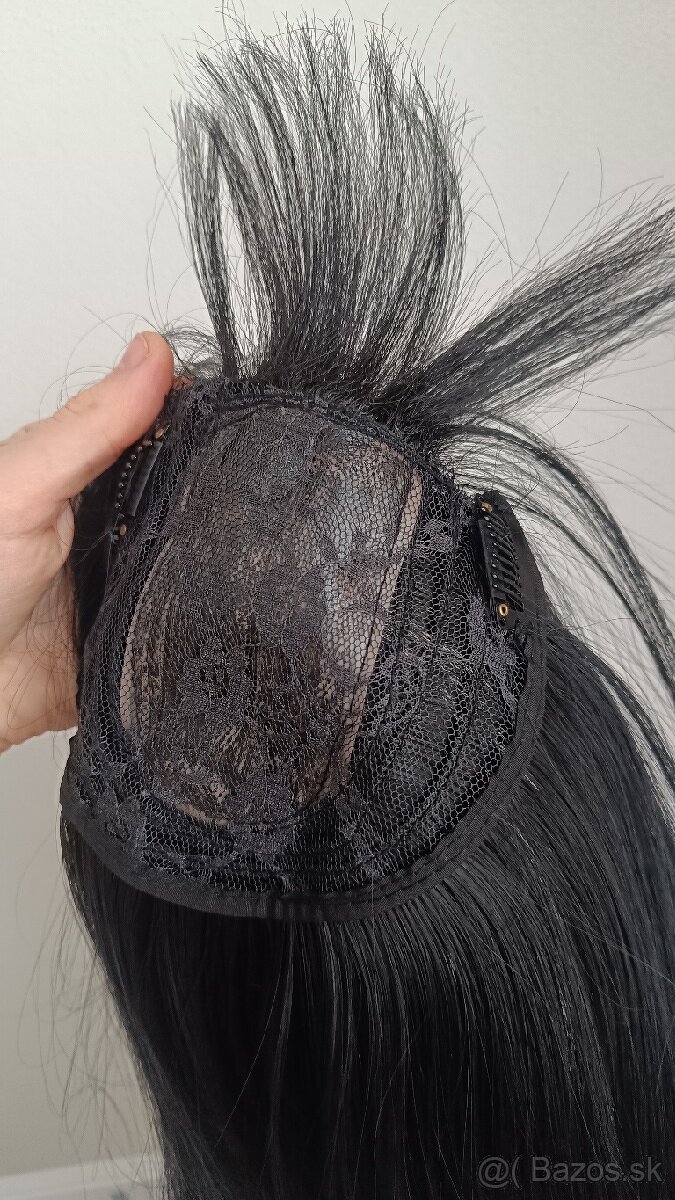 Príčesok Topper s ofinou na predĺženie vlasov čierne - 4