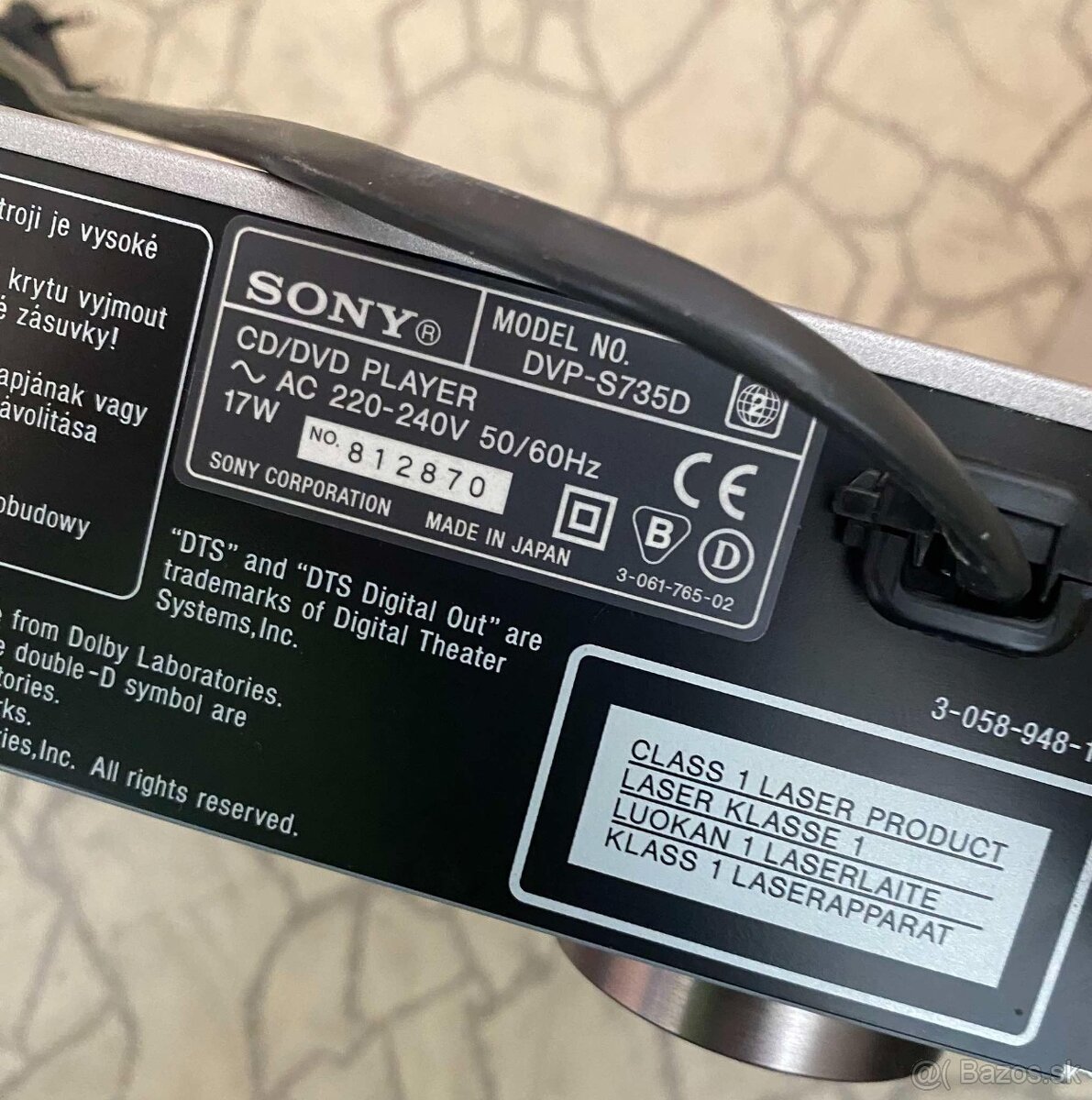 Predám dvd cd prehrávač sony dvp s735d plne funkční - 4