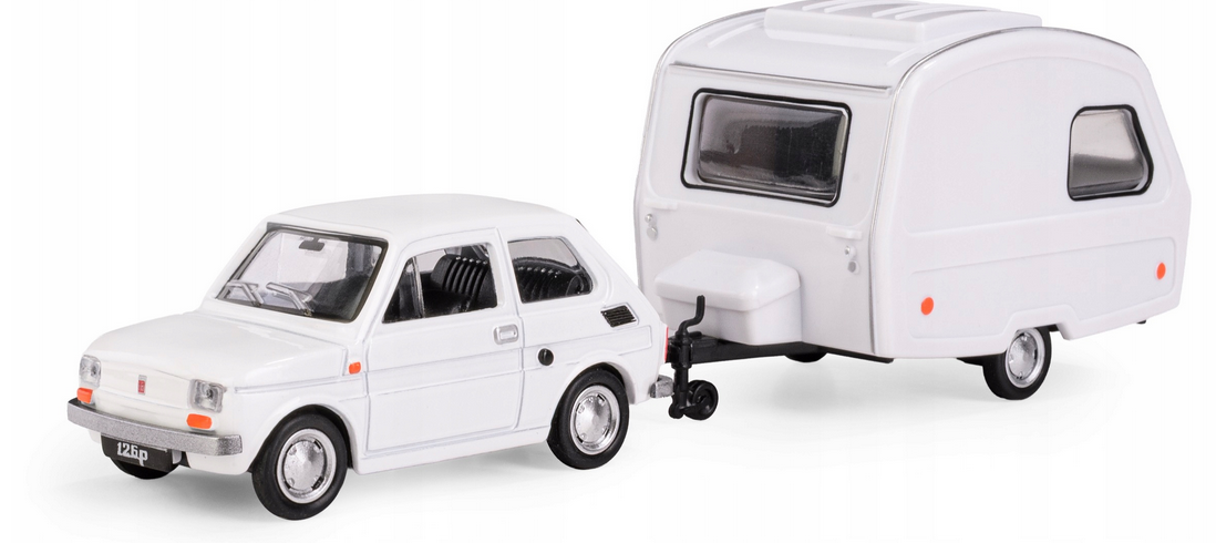 Fiat 126 + Niewiadow N250C 1:43 white - 4