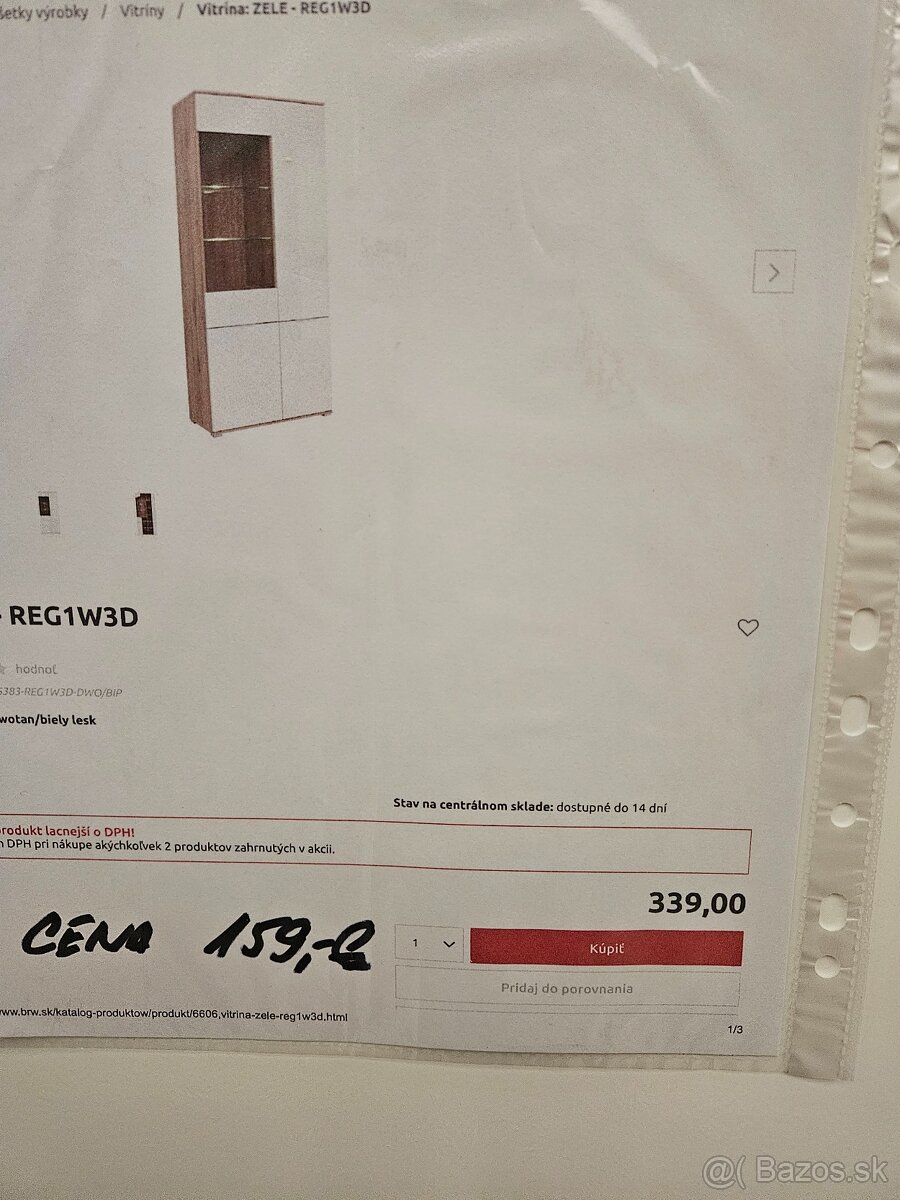 SKRIŇA-VITRINA/ZELE-REG1W3D/ NOVÁ - 4