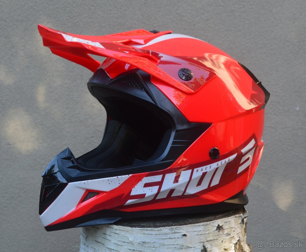 Predám mx prilba helma shot červená - 4