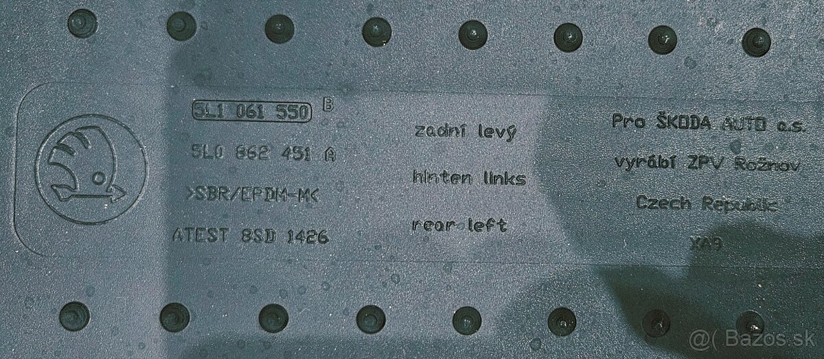 Škoda Yeti - originál gumové rohože - 4