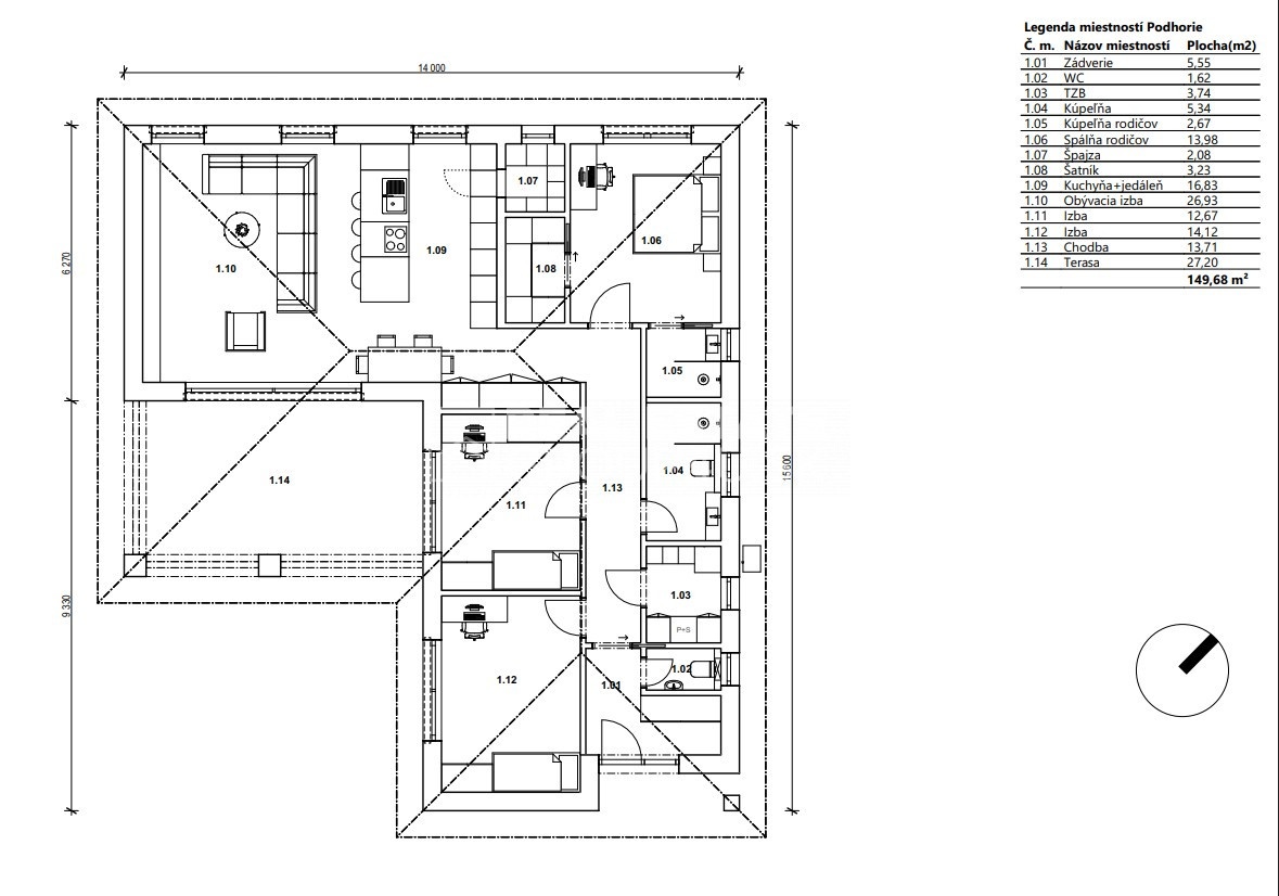4IZ BUNGALOV 149 m2 NA SLNEČNOM POZEMKU - 184 900.-€ - 4