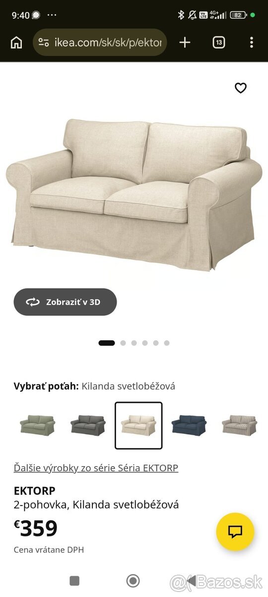 Predam sedaciu supravu EKTORP Ikea 3+2 - 4