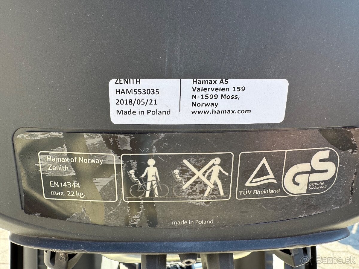 HAMAX Cyklosedačka s adaptérom Zenith W grey/red - 4