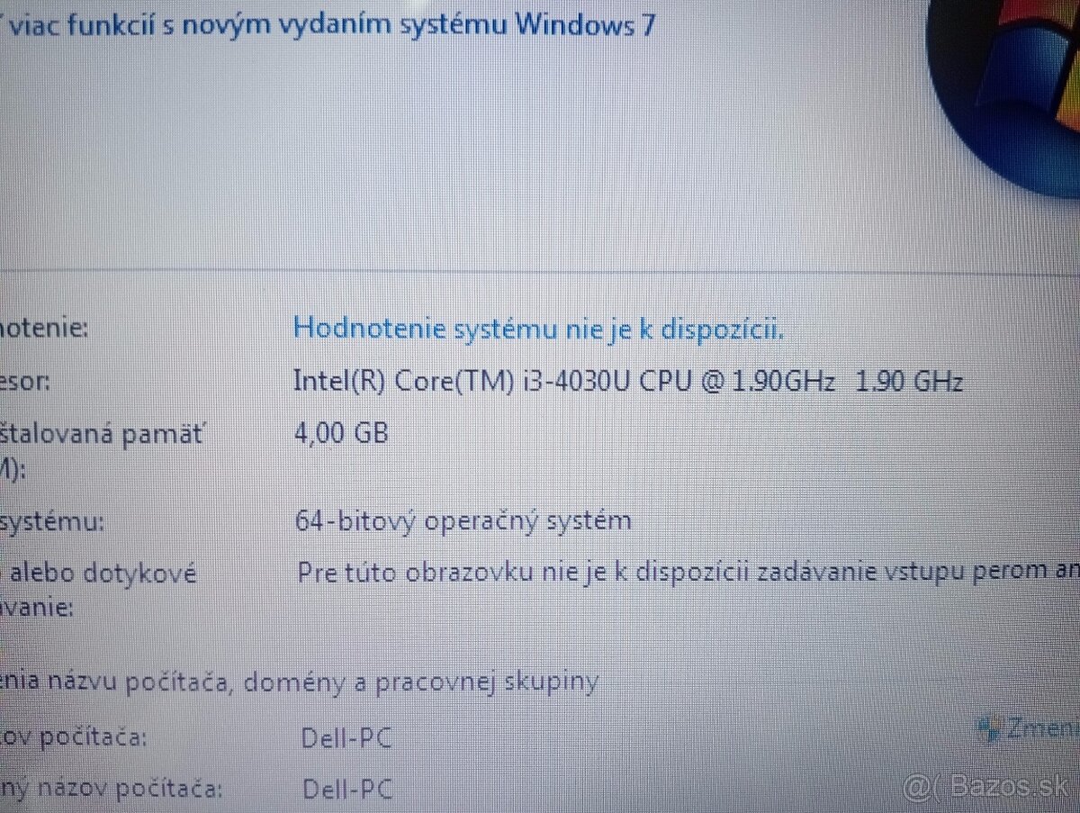 predám notebook DELL INSPIRON 15 , WINDOWS 7 - 4