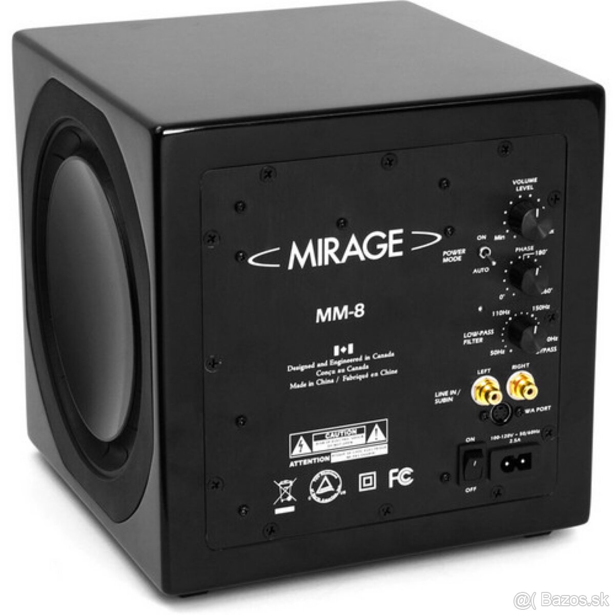 Predám 3 kusy subwoofer Mirage MM-8, gloss black - 4